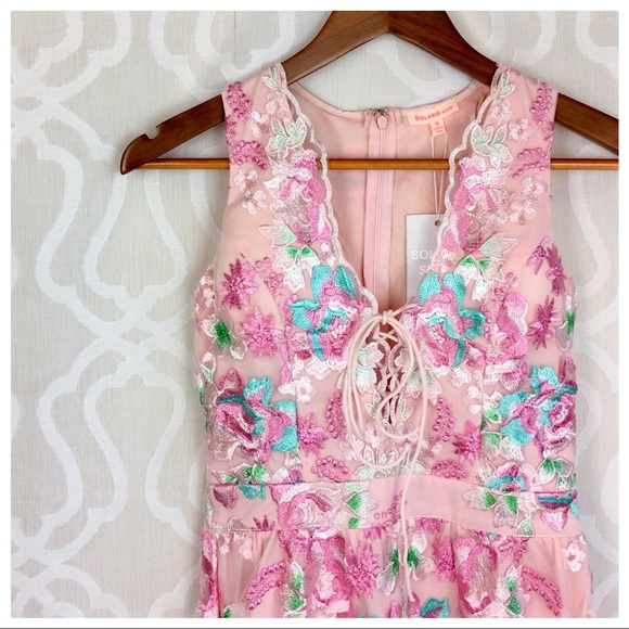 Pink and Floral Embroidery Romper - Picture 2 of 8
